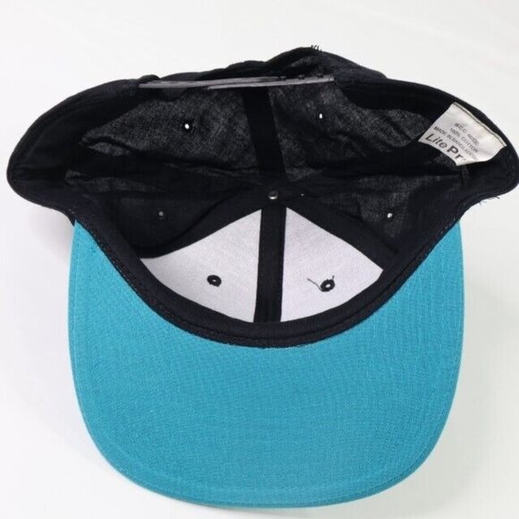 Sue Bee Honey Snap Back Baseball Cap Mens Hat Teal Black - Picture 5 of 11